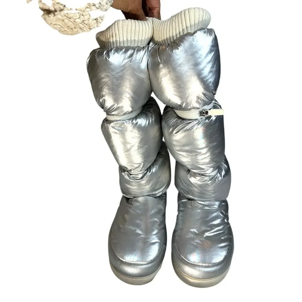 UGG Classic Maxi Ultra Tall silver metallic puffer boots EU36/US 5 SN1135152